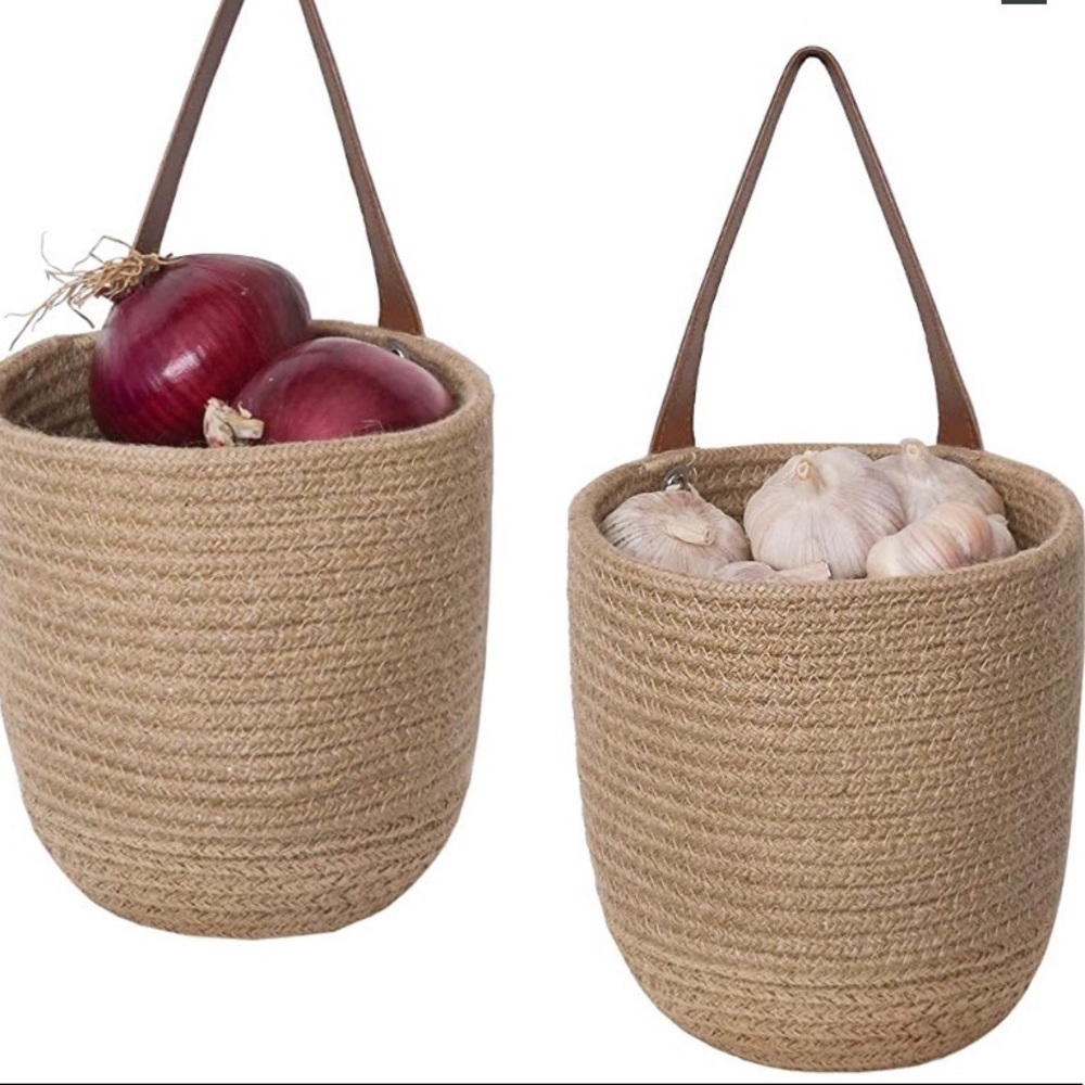 Jute Hanging Wall Baskets Set of 4